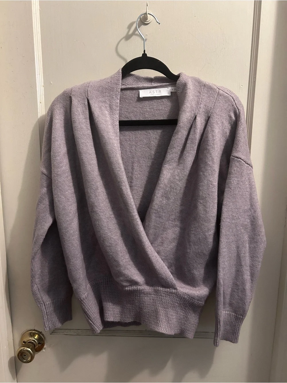 ASTR Lavender Wrap-Front Women’s Sweater NWOT Medium